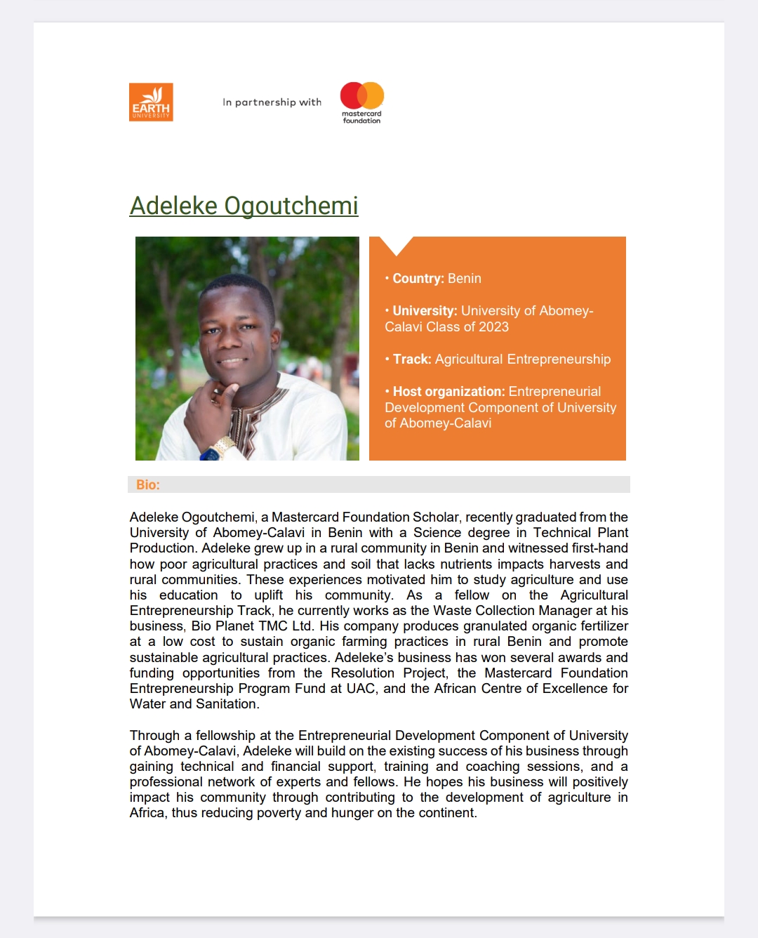 Earth University_Adéléké